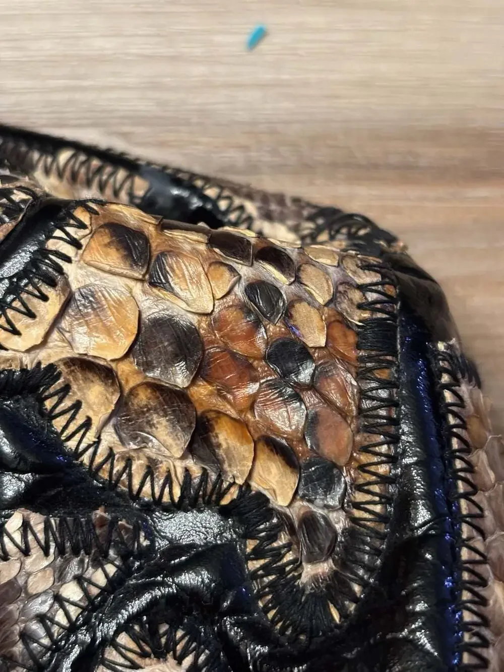 Vintage Snakeskin and Leather Framed Clutch Bag